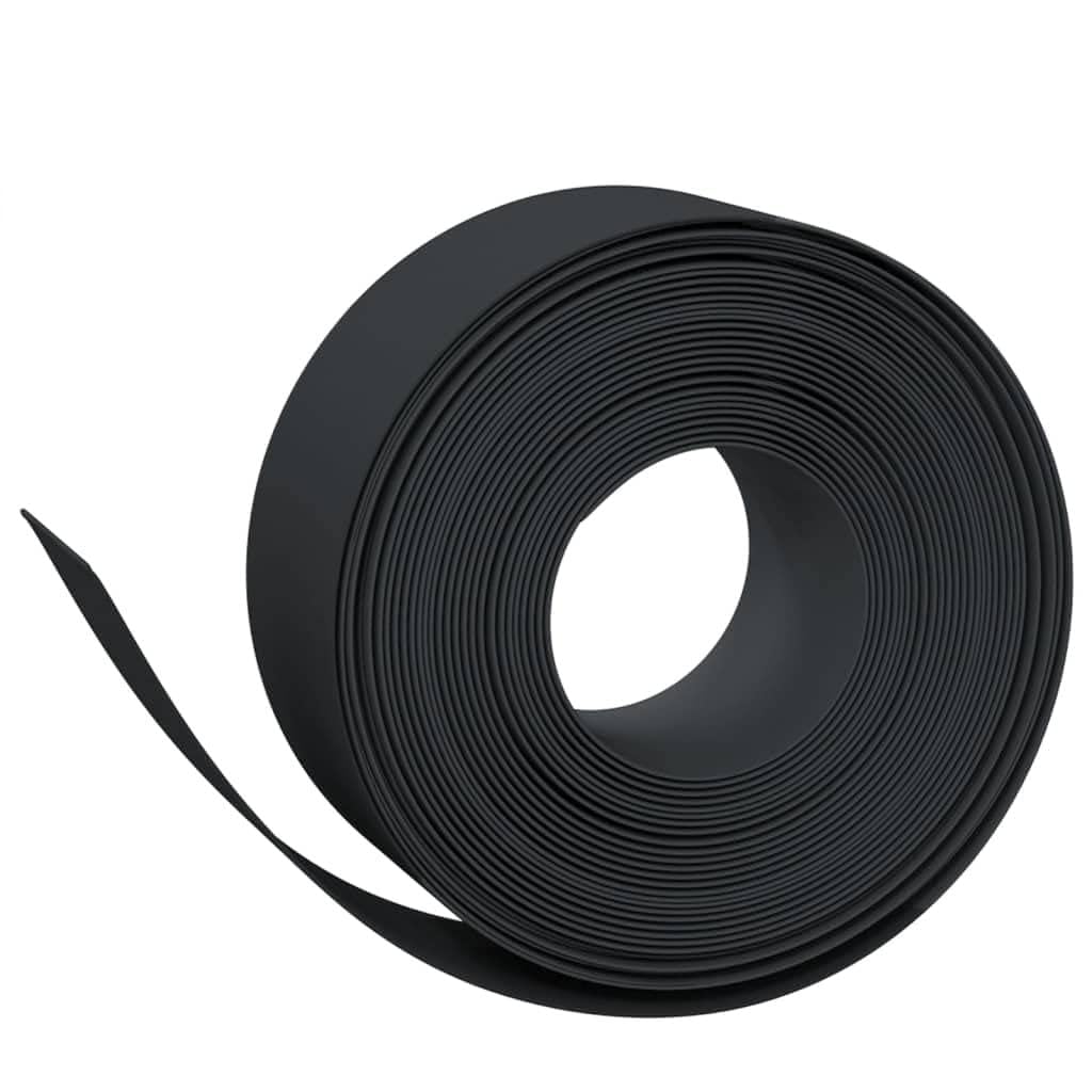 Bordi per prato, 3 pezzi, nero, 10 m, 20 cm, in polietilene | Flessibile, facile da montare senza attrezzi, per aiuole e laghetti