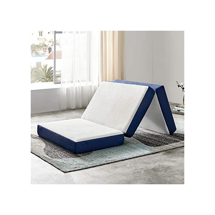 Buy JINGWEI Folding Mattress, Trifold Memory Foam Mattress Topper with Washable Cover, 3Inch