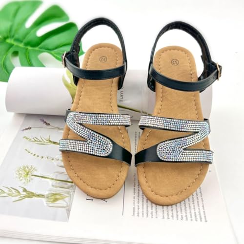 Girls Summer Glitter Rhinestone Princess Sandals Beach Shoes2