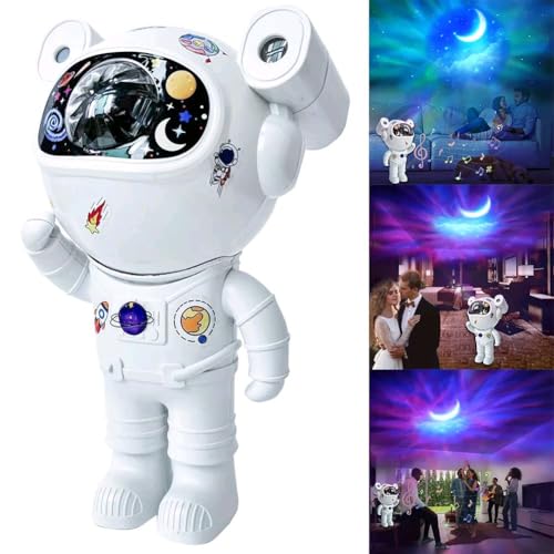 Image of Abs Astronaut (Speaker) Galaxy Projector Lamp with Inbuilt Bluetooth Speaker Robot Star Sky Space Night Light with Remote 360 Adjustable for Home, Gifts, Baby, Gaming Room and Dance Party, Led