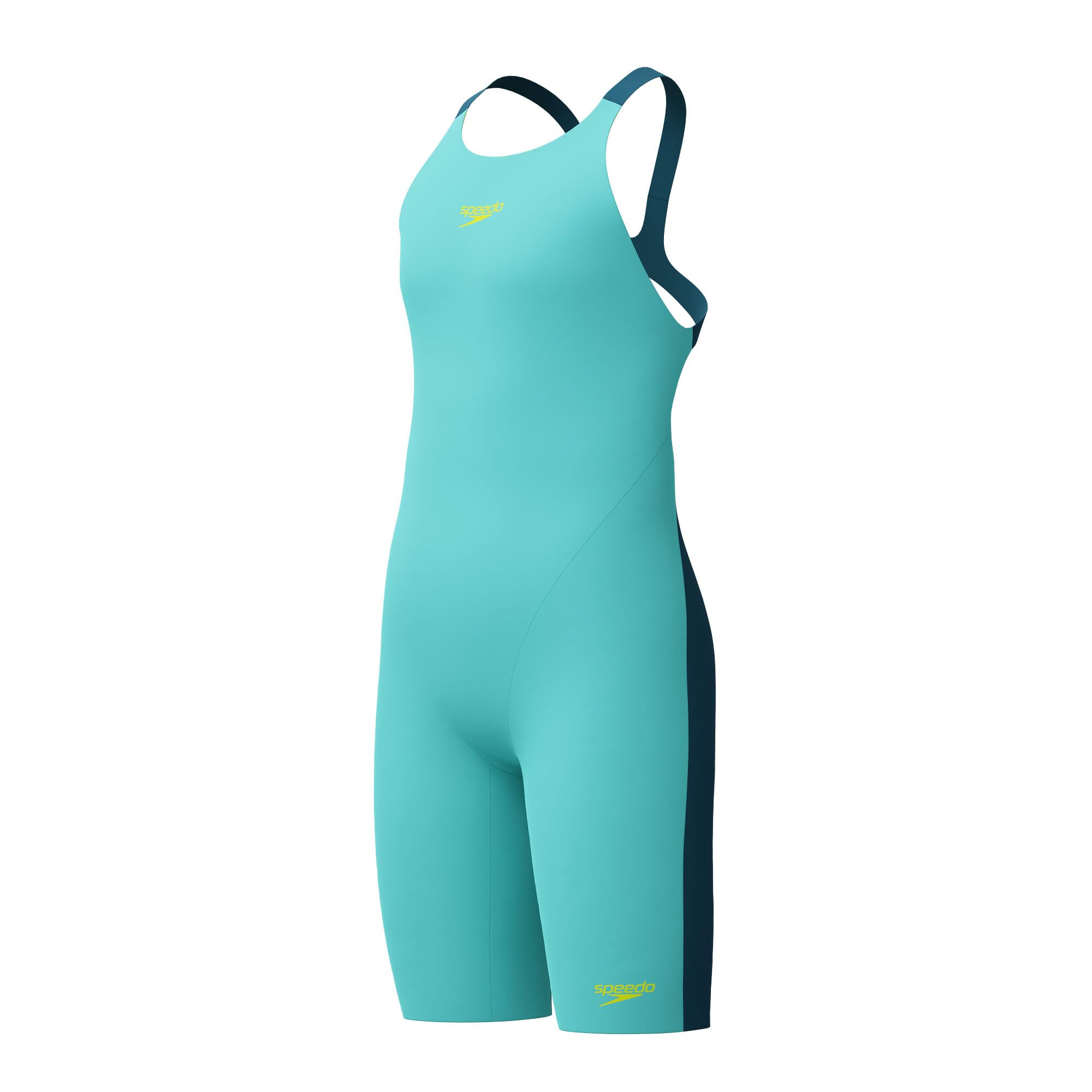 Speedo Girls Fastskin Junior Endurance+ Max Openback Kneeskin Swimsuit Swimming Costume Arctic Glass
