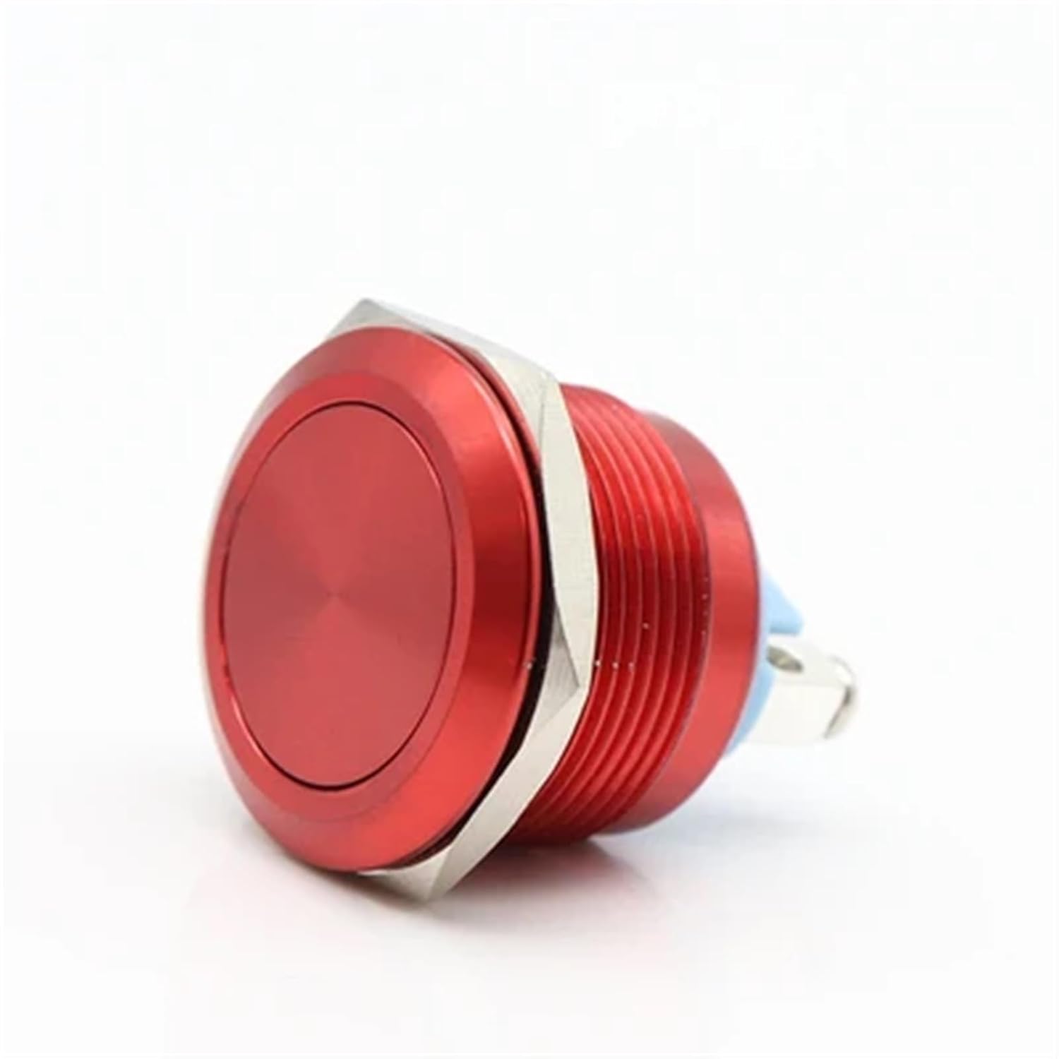 16/19/22mm high/Flat Round Metal Button Switch self-Reset Instant doorbell Control Color Waterproof IP65 (Color : 16mm, Size : HIGH Head_B Lack)