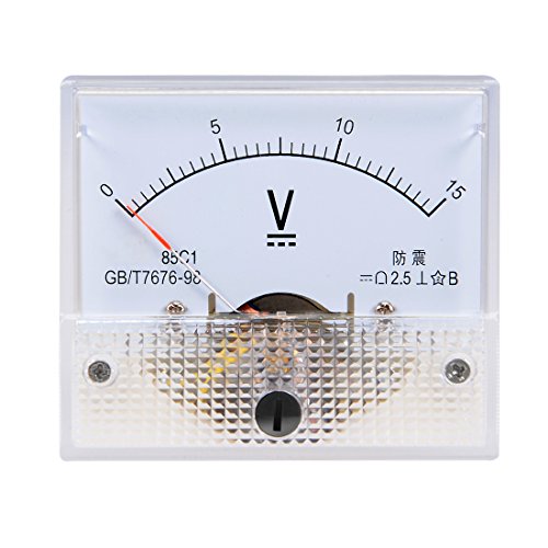 Image of uxcell DC 0-15V Analog Panel Voltage Gauge Volt Meter 85C1 2.5% Error Margin