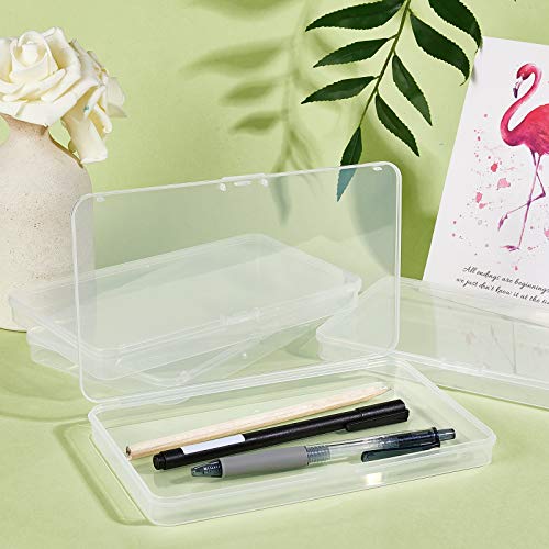 Image of BENECREAT 6 Packs 7.5x4.5x0.6 Inch Large Clear Plastic Box Organizer Retangle Storage Box for Extra Photos, Cards