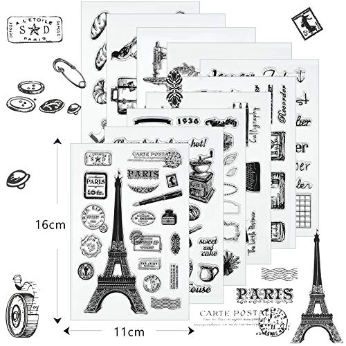 10 Sheets Different Themes Silicone Clear Stamps Plants And Flowers Small Clear Stamps For Card Making Decoration And Diy Scrapbooking #TOP1