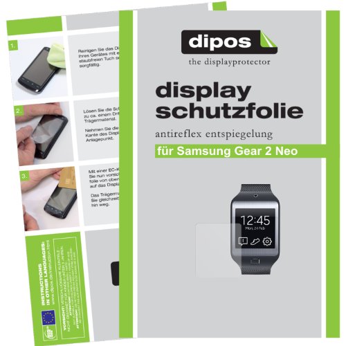 dipos Protector de Pantalla Compatible con Samsung Gear 2 Neo (2 Unidades)   Mate pelicula Protectora de Pantalla