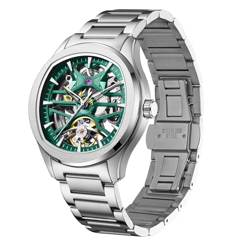 Image of ALIX AL2924 Automatic Mechanical Wrist Skeleton Stainless Steel Band Waterproof Luminous Analog Watches