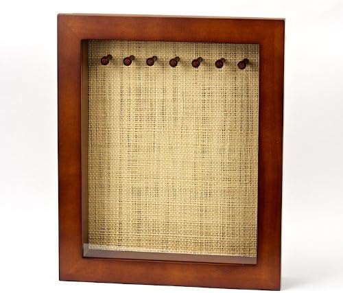 Small Brown Raffia Wall-Mounted Necklace Jewelry Organizer Box