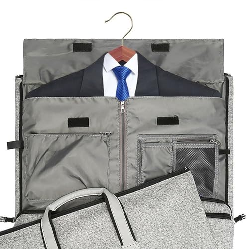 Suit Storage Bag Convertible Garment Bag with Shoulder Strap Carry On Garment Duffel Bag for Travel, Business(Gray)3