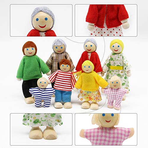Wagoog 8 Puppenhaus Puppenfamilie Set für Kinder Puppenhaus Zubehör Geschenk – Bild 3