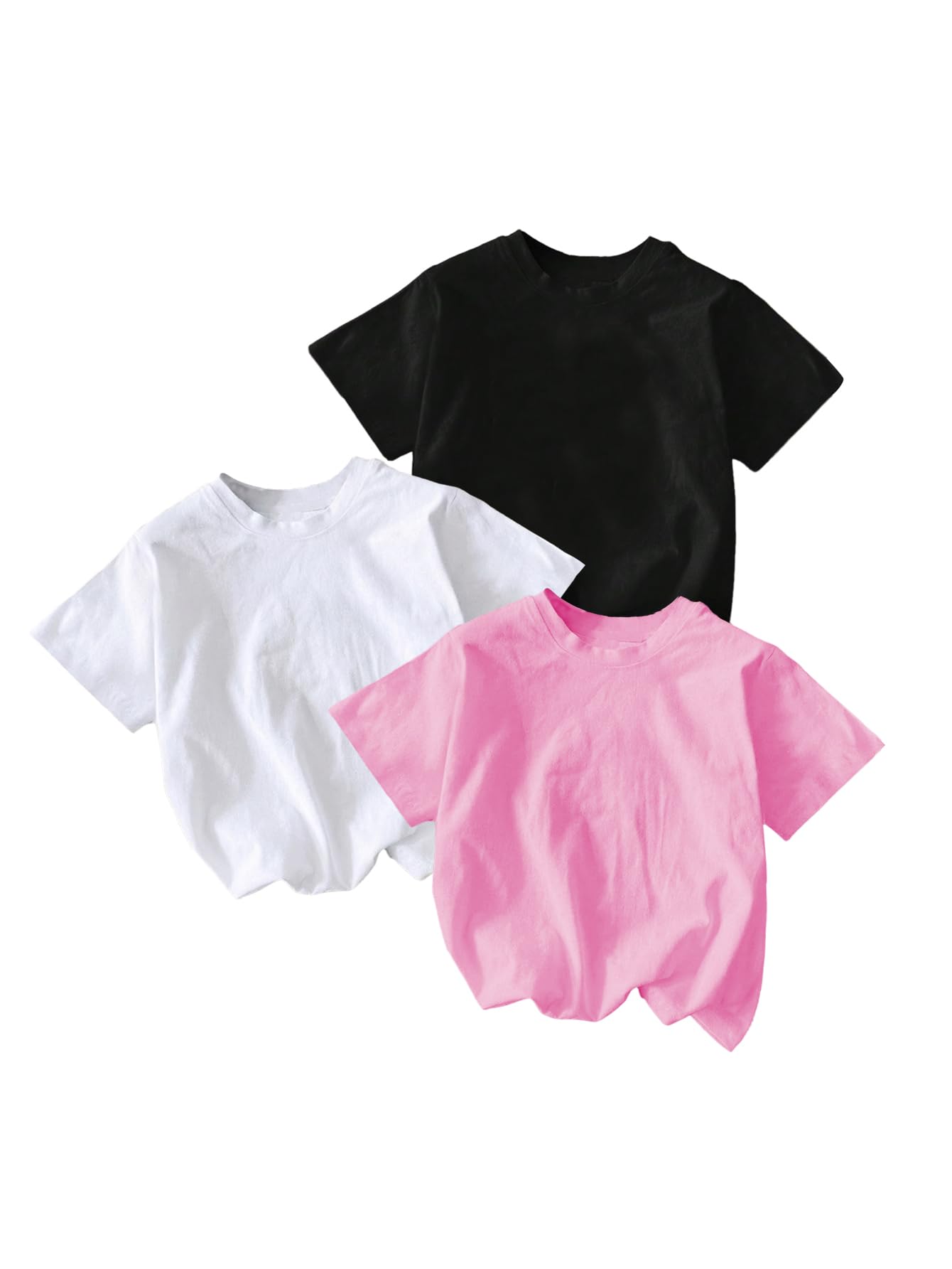 RoseSeek Girl's Shirts 3 Packs Graphic Tees Short Sleeve T Shirt
