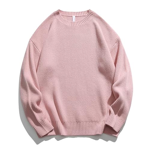 Pull gaufré pour hommes col rond tricot de style décontracté vêtements chauds