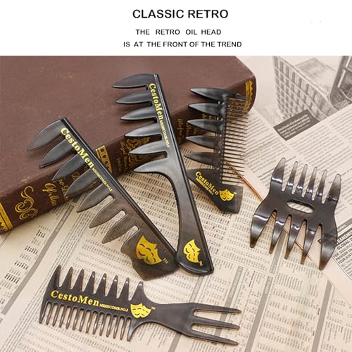 Foto von Amelar Haarkamm, 5PCS Professioneller Hitzebeständiger Antistatischer Styling Kamm, Männer Multifunktionaler Kamm Set, Hair Comb für Männer und Frauen mit Verschiedenen Arten von Haaren