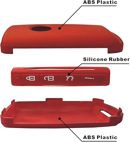 Miniatura 3 de REPROTECTING Funda de silicona de plástico ABS compatible con Mazda 3 6 CX-30 CX-5 CX-9 CX-50 CX-50 WAZSKE11D01 662F-SKE11D01 (rojo + llavero)