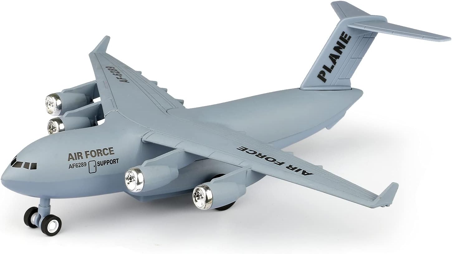 1400 Scale Die Cast Metal Transport Airplane Model with Pull Back Action and Music and Light for Kids