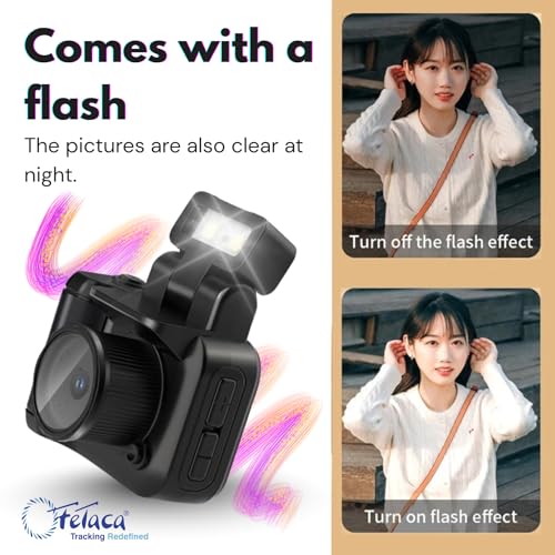 Image of FETACA Mini Camera Keychain HD 1080p Retro Portable Video & Photo Recorder | LCD Screen | Compact Travel & Study Vlogging Cam | Extra Battery | Cute Vintage Mini Camera for Kids & Adults (Black2)