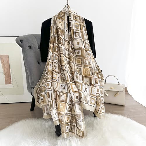 Image of MALINA Women's Polyester Silk Satin Stole Scarf - Soft Lightweight Fashion Wrap, Elegant Floral & Gradient Design, summer stole,Scarf For Women,Premium Stole,Large Size 180x90 cm'