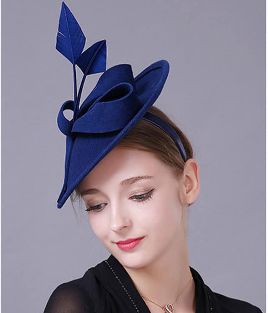 Vintage Pillbox Cap Fascinators Horse Racing Festival Hats for Women Wedding Elegant Church Wool Felt Floppy Fedora - Image 4