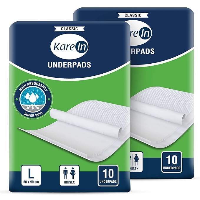 KareIn Classic Underpads, Large, 60 x 90 Cm, Superior Absorbency, Leak Proof, 20 Count (Pack of 2) (B0CVQGF6DN) Amazon Price History, Amazon Price Tracker