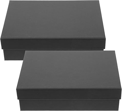 2 cajas de papel kraft con tapa, cajas de papel rectangulares para cumpleaños, boda, Año Nuevo, San Valentín, Pascua, fiesta, cajas de recuerdo