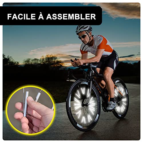 Reflecteur Rayon Velo,72 PCS Visibilité à 360° Réflecteurs pour Rayons de Vélo Bicyclette Rayons Réfléchissants pour Tous Les Rayons de Vélo Standard - Image 5