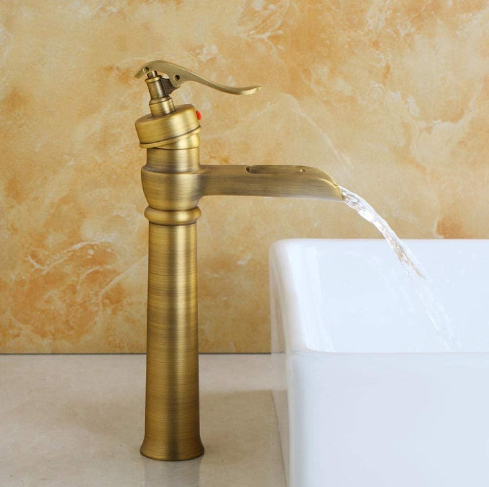 Robinet de lavabo anti-éclaboussures en laiton effet cascade