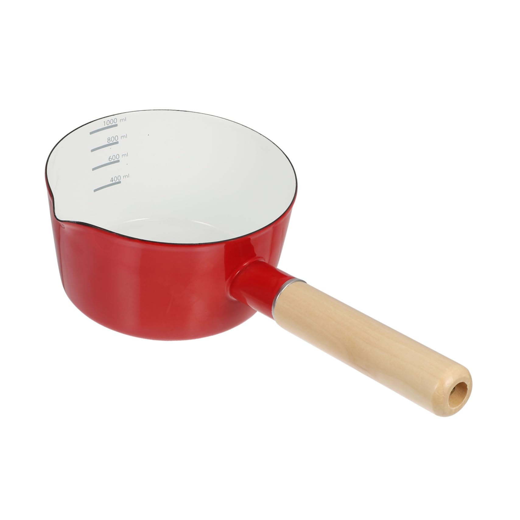 Emailletopf Kleiner Milchtopf mit Holzgriff für Babybrei