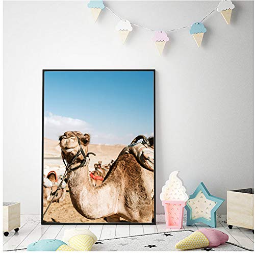 ad Pintura Moderna de la Lona de los Animales de la Llama Carteles e Impresiones Camel Pop Art Wall Pictures para la Sala de Estar Decoración -50x70cm Sin Marco
