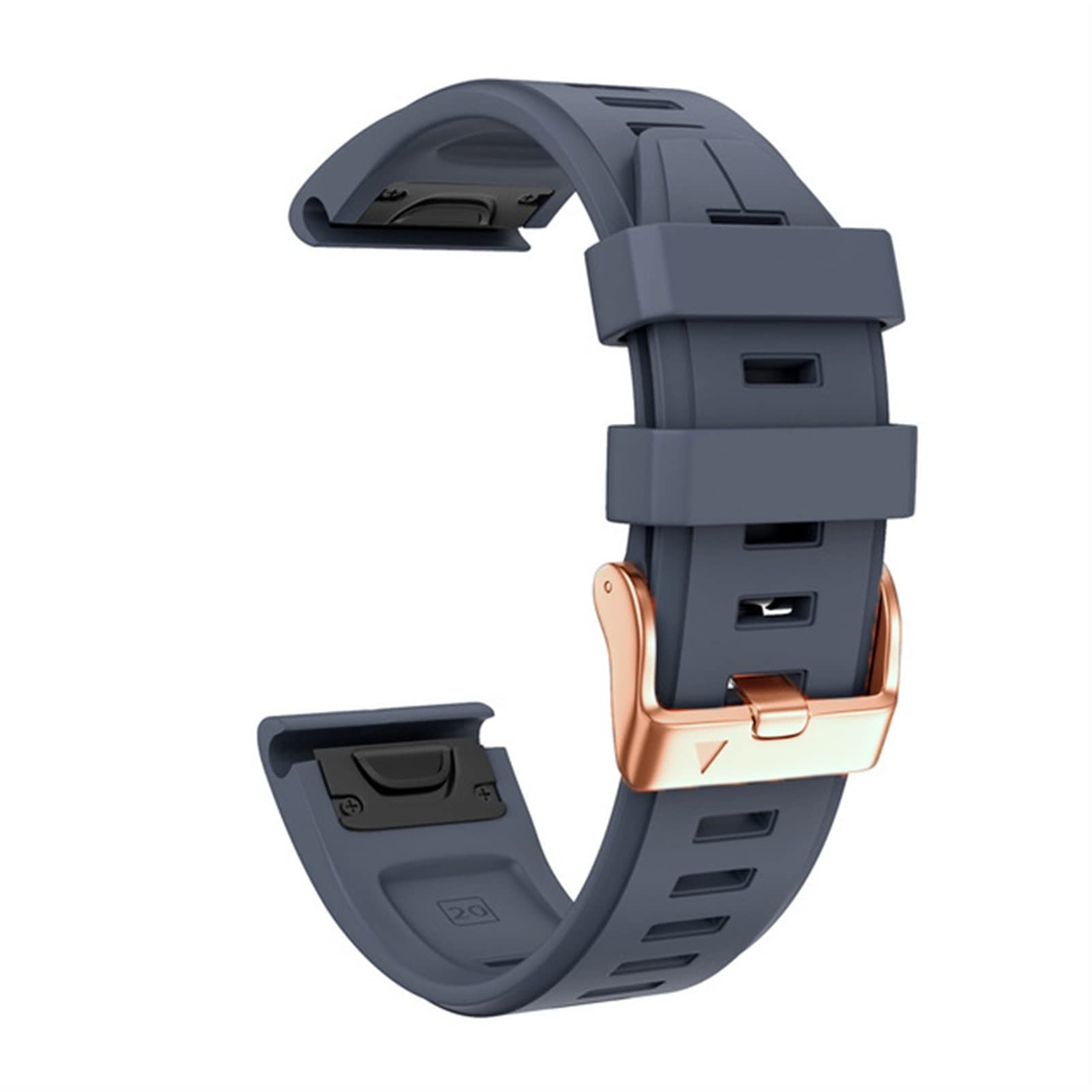 Zamiennik paska do zegarka Garmin Fenix 5S/5S Plus/6S/7S/Instinct 2S/D2, szybkie dopasowanie, miękki silikonowy pasek z klamrą w kolorze różowego złota, oddychająca wodoodporna opaska na