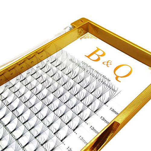 Volume Lash Extensions 3D 5D Long Stem Premade Volume Eyelash Extensions Premade Fans Eyelash Extensions .07 .10 Premade Volume Fans C D Pre made Lash Fans (5D-C-0.10, 13 mm)