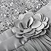 JerrisApparel Little Girls' Sequin Mesh Flower Ball Gown Party Dress Tulle Prom (7, Silver Grey)