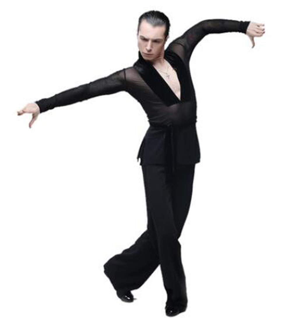 Amazon.co.jp: メンズ ラテンダンス用シャツ 男性用 ダンス衣装 上着