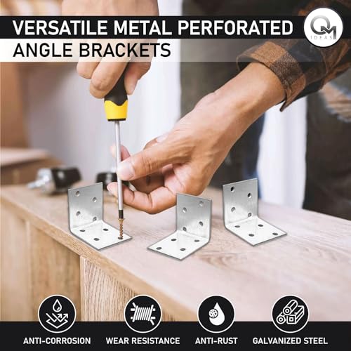 OMIDEAS 15 x Angle Brackets (40 x 40 x 40 x 2) Corner Metal Braces Wood Timber Galvanised Steel Sheet Connecting Joining Fixing L Repair Connector - Image 3