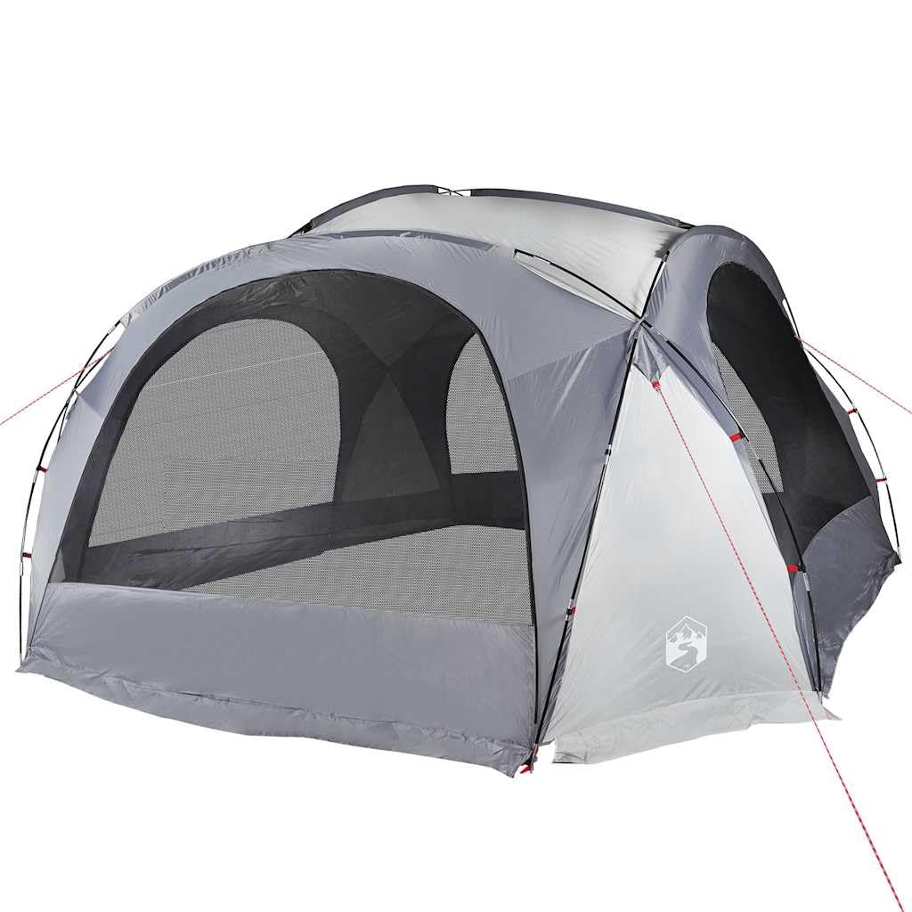 Tienda de campaña para fiestas, color blanco y gris, impermeable, 455 x 455 cm, con entradas y bolsas de almacenamiento, ligera tienda de campaña para exteriores, festivales, senderismo y