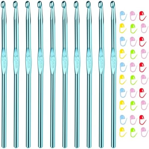 Aeelike 10pcs Size H / 5.0mm Crochet Hooks,Aluminum Crochet Needl...