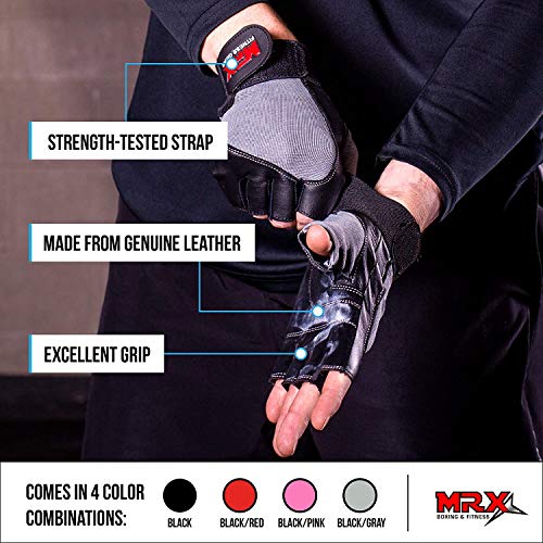 Mrx Boxing & Fitness 2614-PUR-M Mrx Weight Lifting Gloves Gym Training Bodybuilding Fitness Powerlifting Workout Weightlifting Gloves Genuine Leather thumb #5
