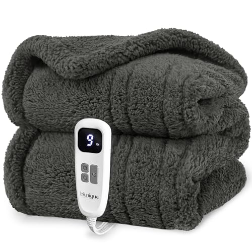 blunique Heated Blanket Electric Blanket Throw - Fast Heating Blanket