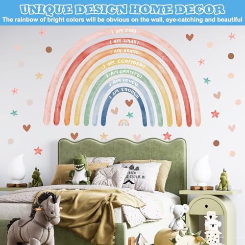 Vinilo decorativo grande arcoíris con frase inspiradora 76x45'' miniatura 5