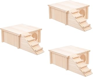 Abaodam 3 Pçs Casa De Madeira Gaiolas De Hamster Tubos Hamster Esconderijo Casa Hamster Cabana Villa Hamster Túnel Brinquedos Pequeno Animal De Estimação Esconderijo Hamster Labirinto