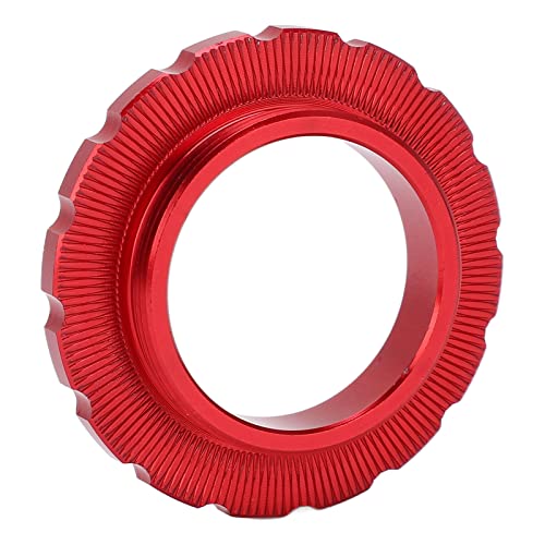 Wene Disc Rotor Lockring, Aluminum Alloy Centerlock Lock Cover Anti Deformation Durable CNC Machining for Mountain Bike(red)