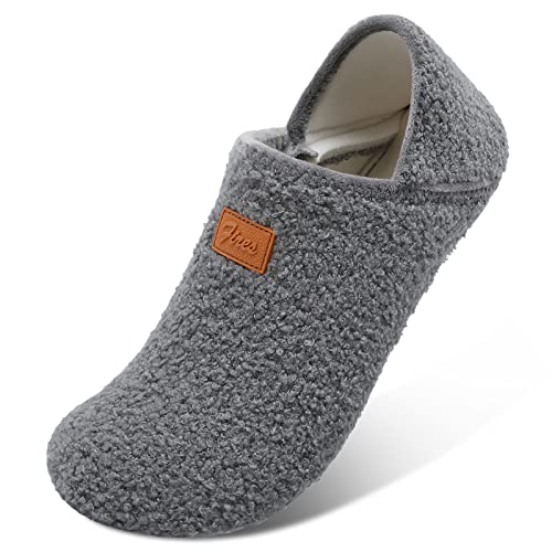 Image of Fires Womens Mens Slippers with Rubber Sole Soft-Lightweight House Slipper Socks Around House Shoes Non Slip Indoor /Outdoor