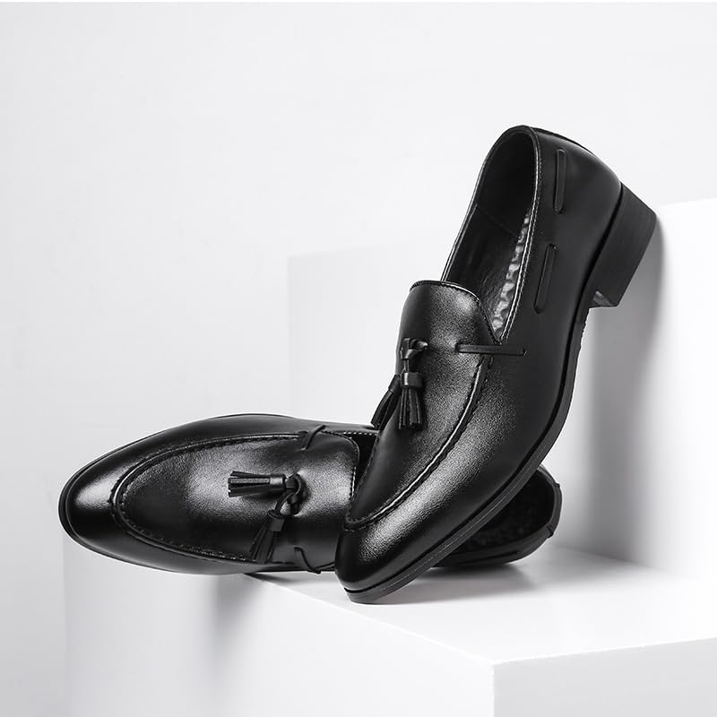 Comfortable Male Formal Dress Oxfords Shoes British Style Luxury Business Shoe Office Flats Men Casual Lether Shoes with Tassel Slip On Loafers2