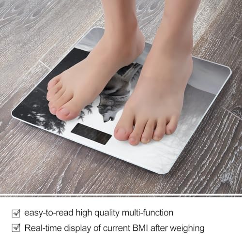 Báscula digital de baño Howling Wolf 400 lb vidrio templado miniatura 5
