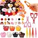 EZdhuawuse Farm Animals Sensory Bin Fillers - 301Pcs Summer Fine Motor Toys Sorting Stacking Toys for Kids, Felt Pig Horse Sheep Pom Poms Cup Clip for Preschool Education Early Development Activities