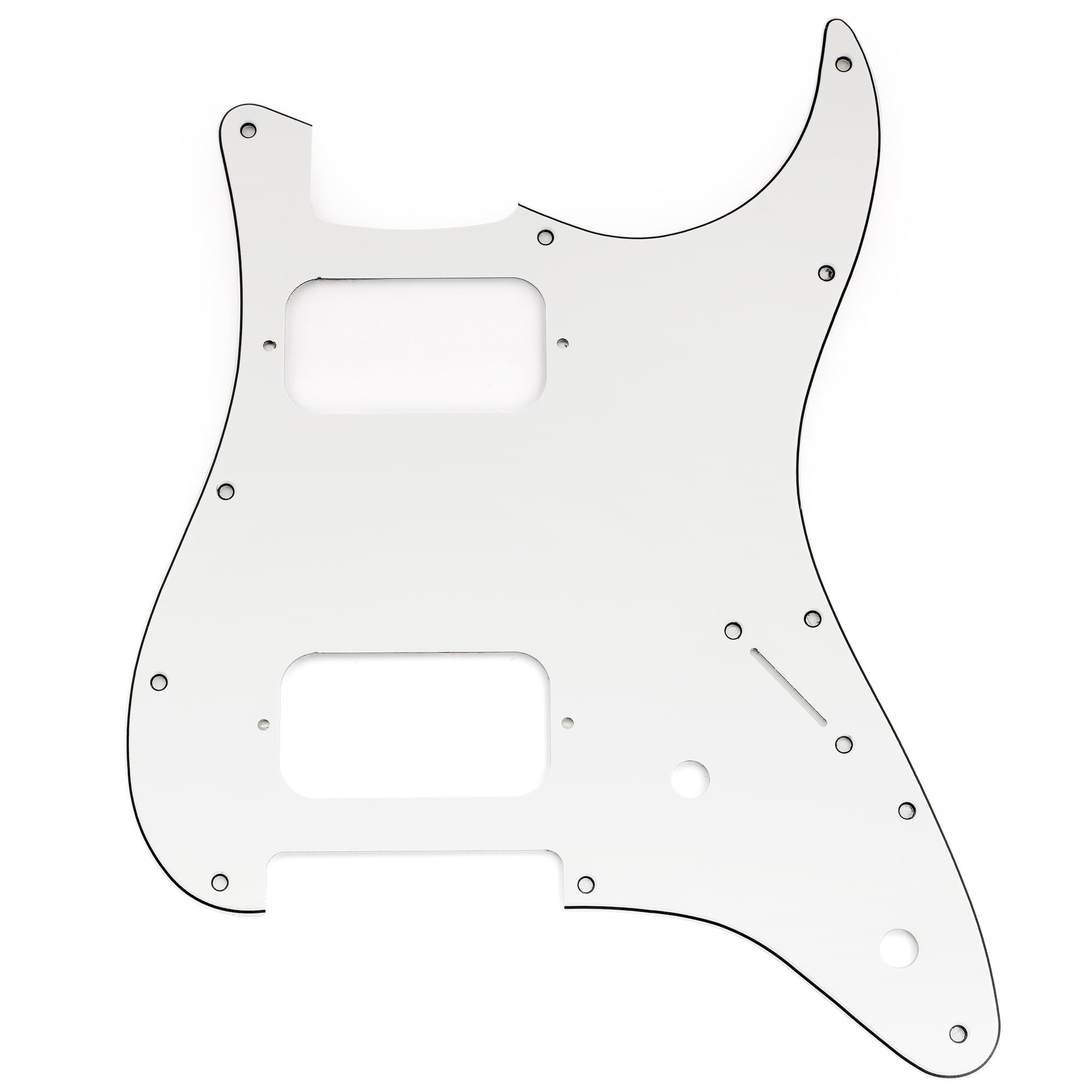 Musiclily Pro 11 Holes ST HH Guitar Pickguard with Round Corner Uncovered Humbucker 2-Pot Layout for Fender Squier Strat Style Electric Guitar