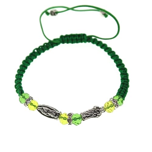 ���W���[�h�T�f�E�X �O���[���X�g�����O�ƃV���o�[�g�[���̃��_���u���X���b�g Pulsera De San Judas Tadeo Hilo Color Verde Con Medalla Tono Plateado (Sj-18)