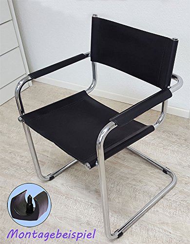 Preisvergleich Produktbild Dekaform Klemmschalengleiter 204 Kunststoffgleiter - Gleitkufe Stuhlgleiter fuer runde Rohre Freischwinger Bürostuhl Moebelgleiter Bodenschoner Stuhl Gleiter zum Klipsen mit Zapfen* schwarz (20)