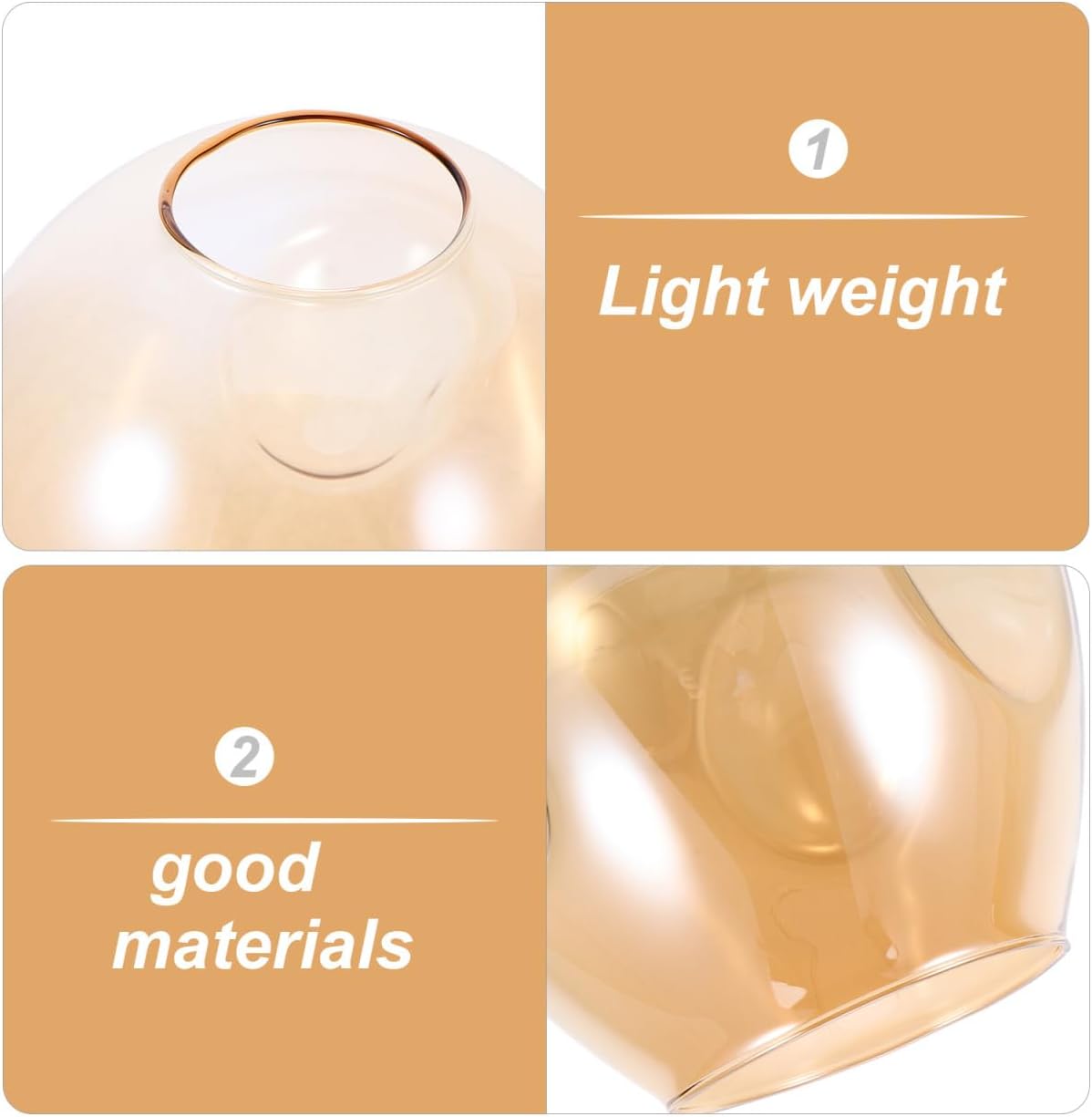 DOITOOL Glass Lamp Shade Replacement 6.29X5.11X5.11In Decorative Globe Ceiling Light Cover for Pendant Lamp Softens Light for Living Room Bedroom Hallway