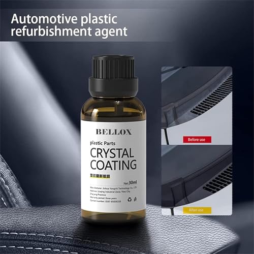Image of BELLOX Crystal Coating for Car Bike Plastic Parts | 30ml PVC Restorer for Car Revitalizing Coating Agent | Car Maintenance Dashboard Plastic Parts | Crystal Coating Cleaner Polish Shining Accessories