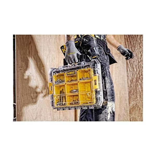 DeWalt Tstak V Organizer / stapelbare Werkzeugbox (mit transparentem Deckel, zwei großen und fünf kleinen… – Bild 8